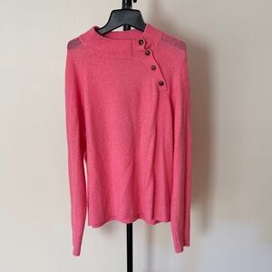J. Crew Factory Pink Button Sweater